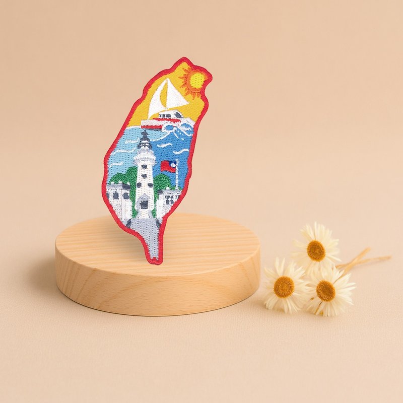 【台湾特色】垦丁 | 刺绣磁铁 | 礼物 | 文创 | 纪念品 - 冰箱贴/磁贴 - 绣线 