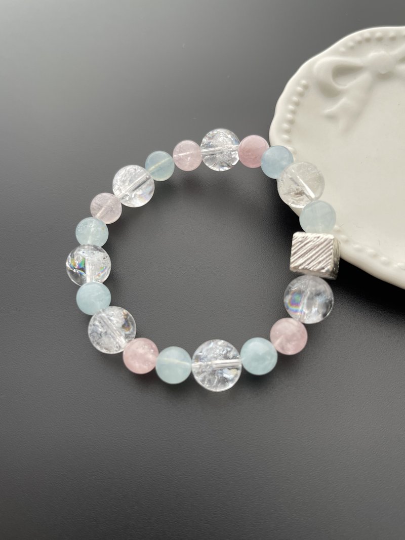 彩虹晶、摩根。纯银。原创手链。 - 手链/手环 - 水晶 