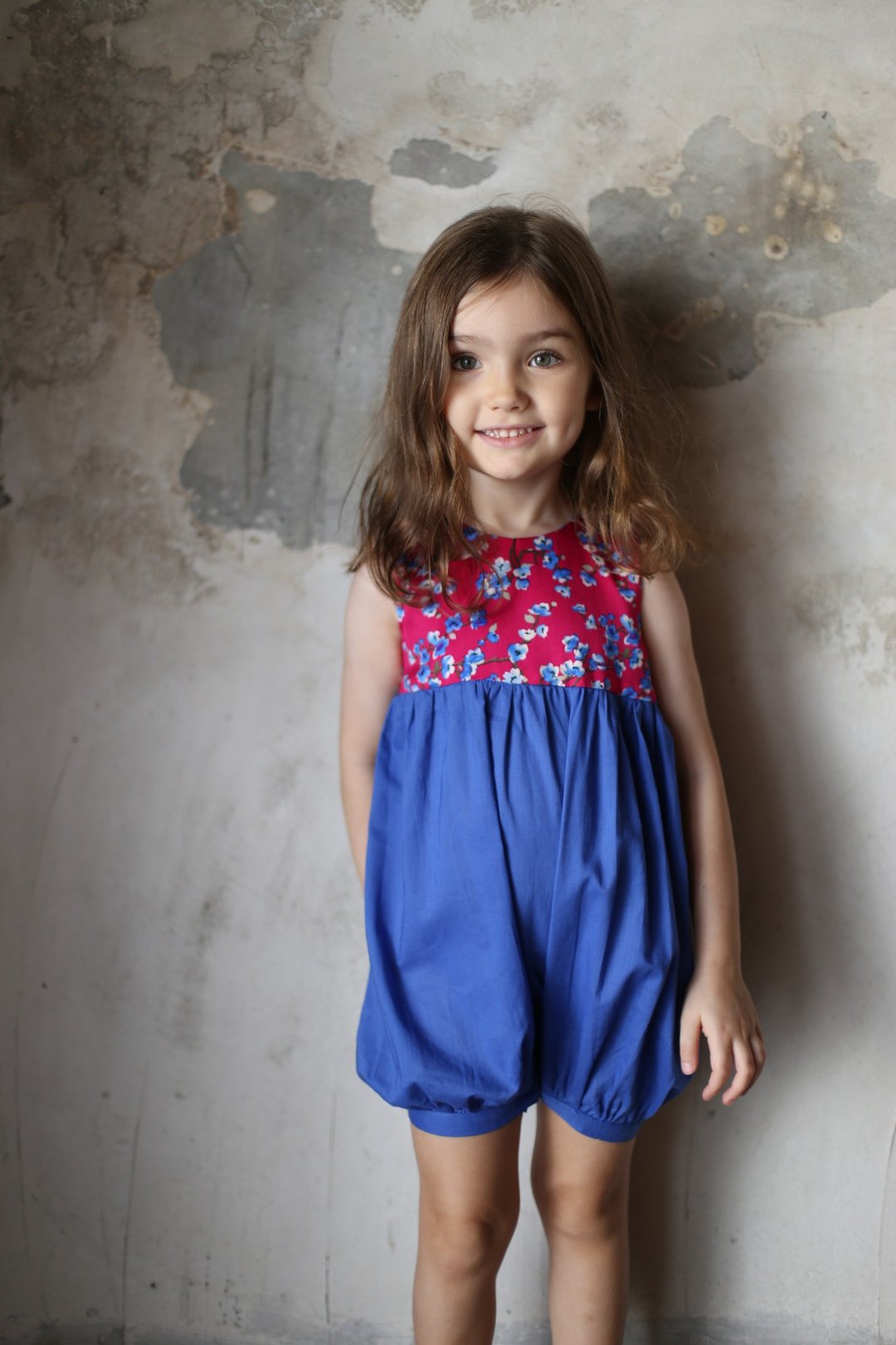 Sakura cherry blossom cotton romper - 其他 - 棉 蓝色