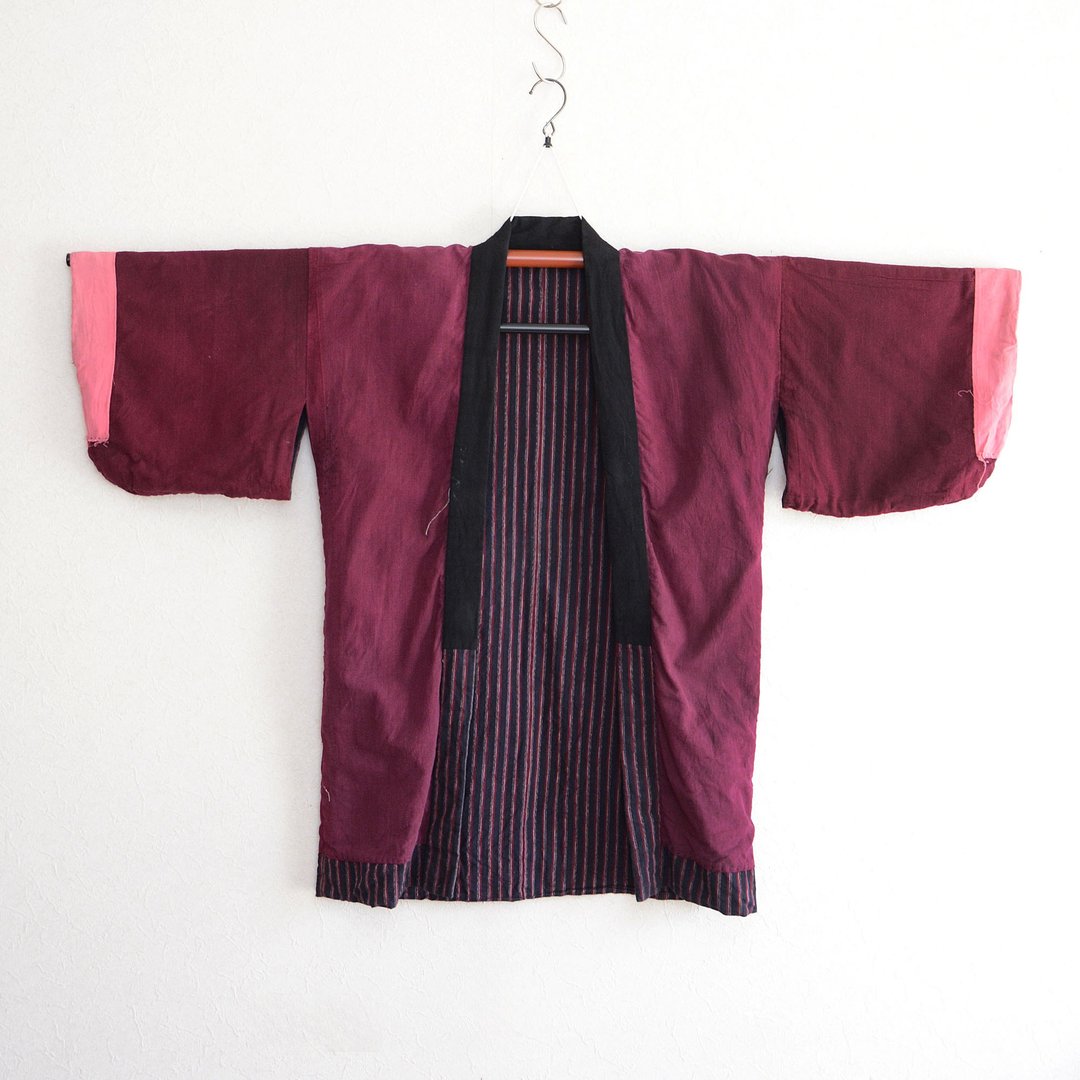 工作服、旧布、棉布、刺绣、和服、再造材料、手工制作、日本复古、昭和复古、布料 - 女装休闲/机能外套 - 棉 