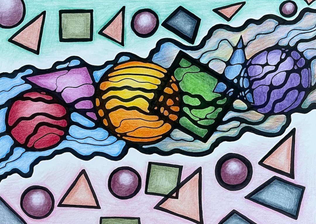 Abundance river. Modern art, freehand drawing. - 墙贴/壁贴 - 纸 