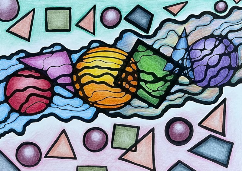 Abundance river. Modern art, freehand drawing. - 墙贴/壁贴 - 纸 