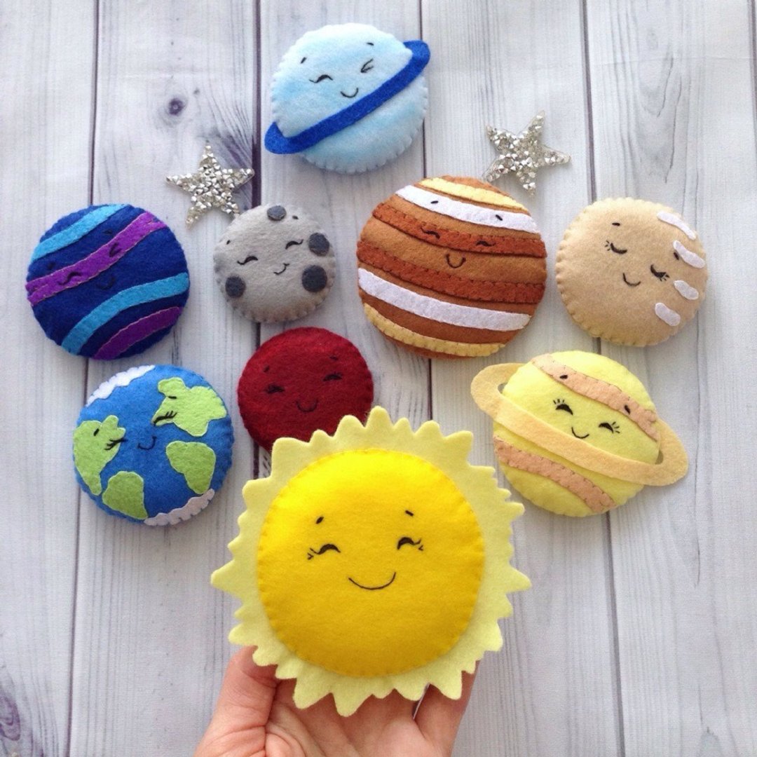 行星毛毡 玩具 太阳系 空间 婴儿益智玩具 太阳 带磁铁 幼儿房 - 玩具/玩偶 - 环保材料 多色