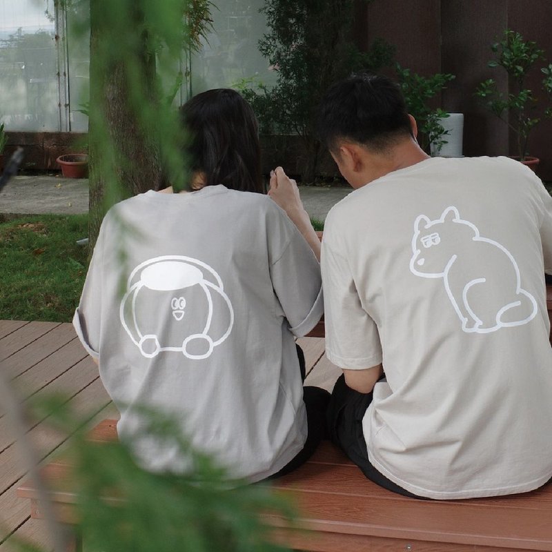 猫咪狗狗 | 厚磅纯棉宽松短袖Tee - 男装上衣/T 恤 - 棉 