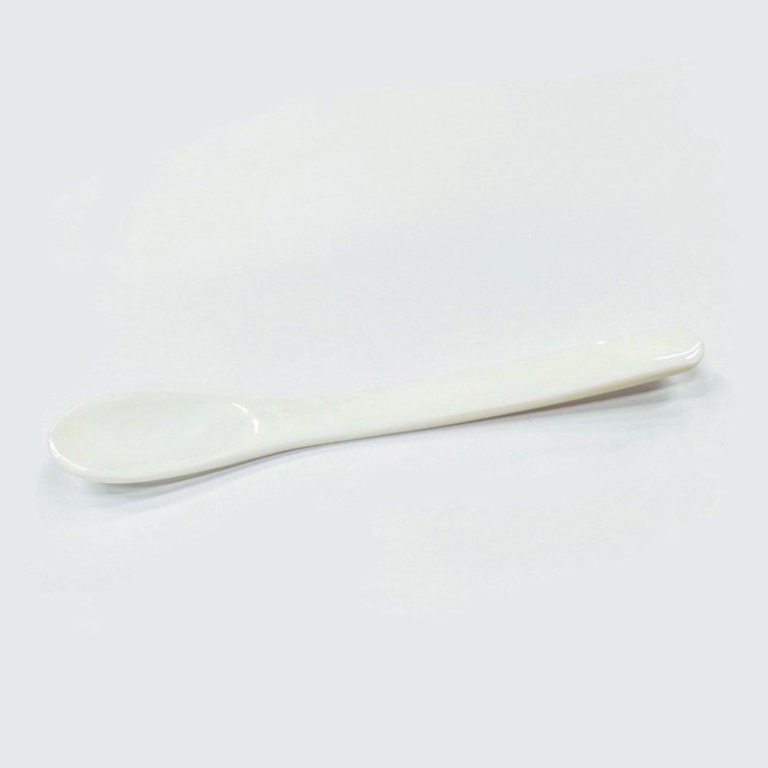 礼物 | 珍珠母贝 白色蛋糕汤匙 /来自澳洲的天然贝壳 - 餐刀/叉/匙组合 - 贝壳 白色