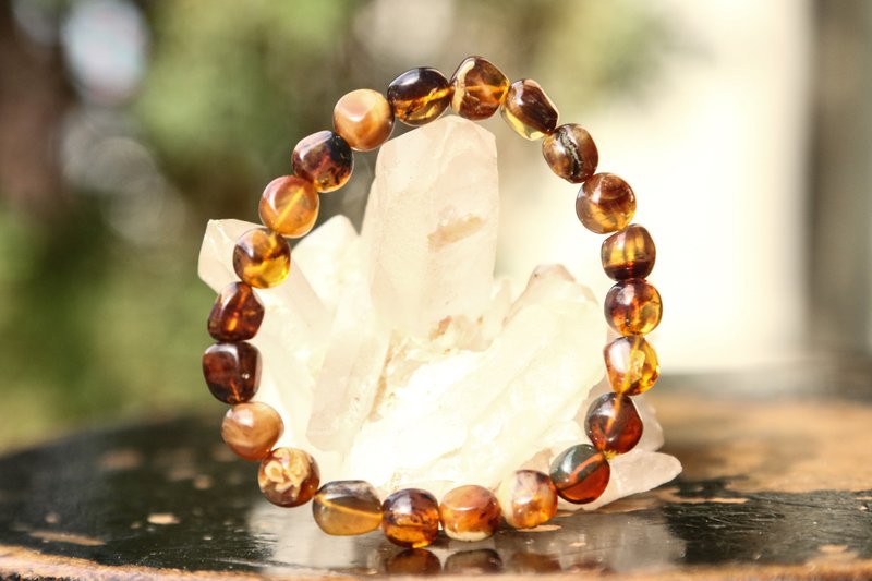 【手环系列】7.5~9mm 缅甸琥珀 超多宝 随形手环 (经典一次拥有) - 手链/手环 - 宝石 多色