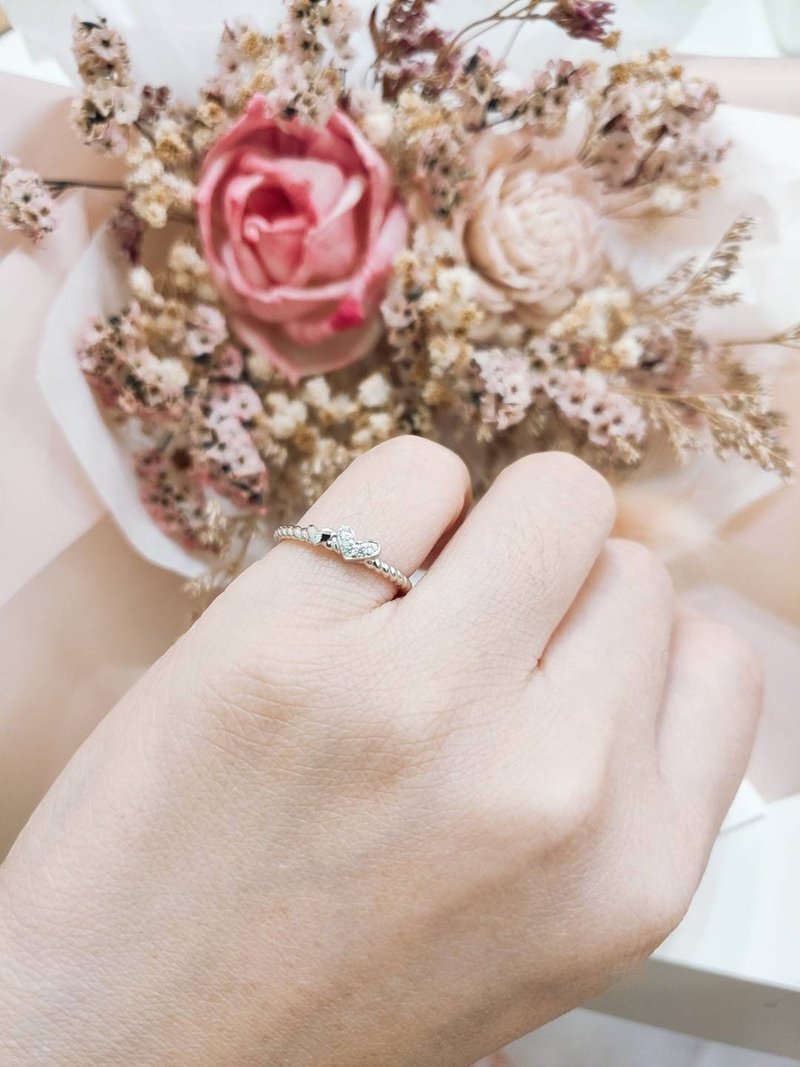 【朵玺珠宝】 double hearts - 双心系列钻戒/戒指 - 戒指 - 其他金属 