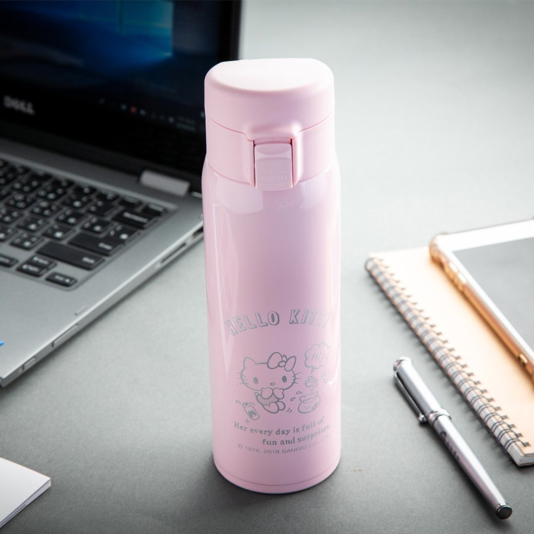 三丽鸥授权 Hello Kitty轻量弹盖经典复刻保温瓶480ml - 保温瓶/保温杯 - 不锈钢 粉红色