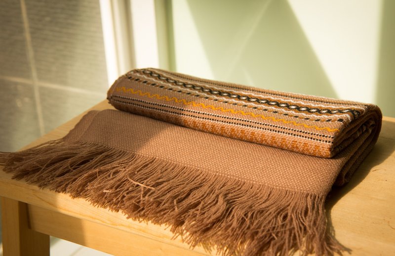 南美洲印地安手工披肩 焦糖色 - 围巾/披肩 - 其他材质 