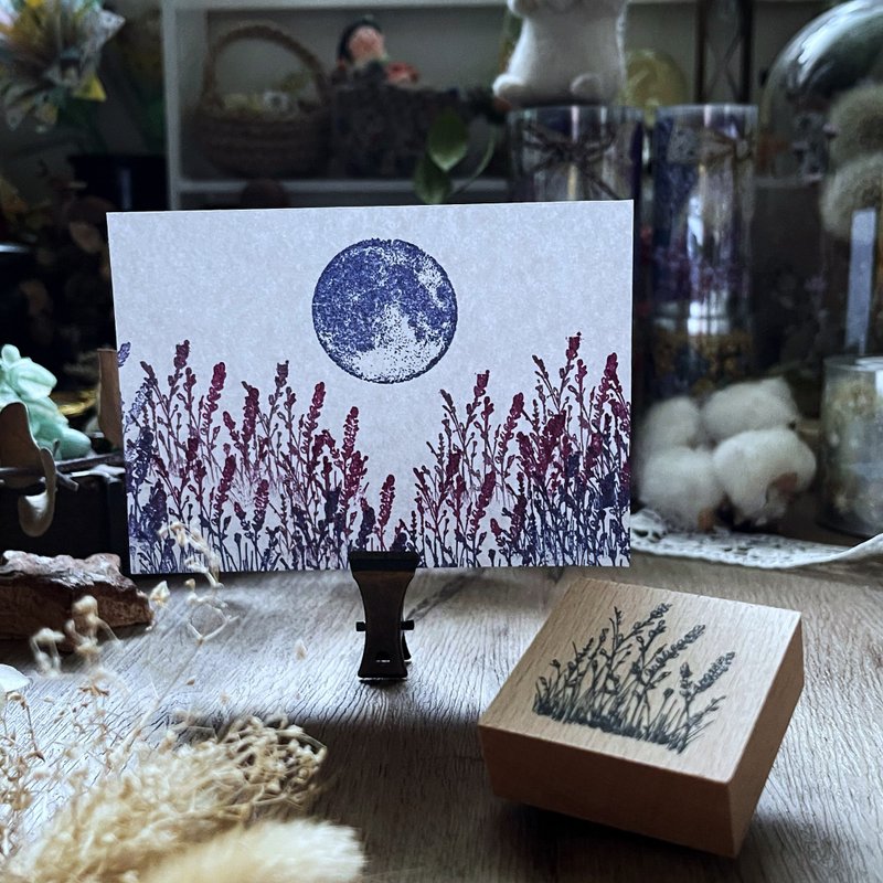 no.04 等待 薰衣草 手绘复古印章 复刻版 - 印章/印台 - 木头 透明