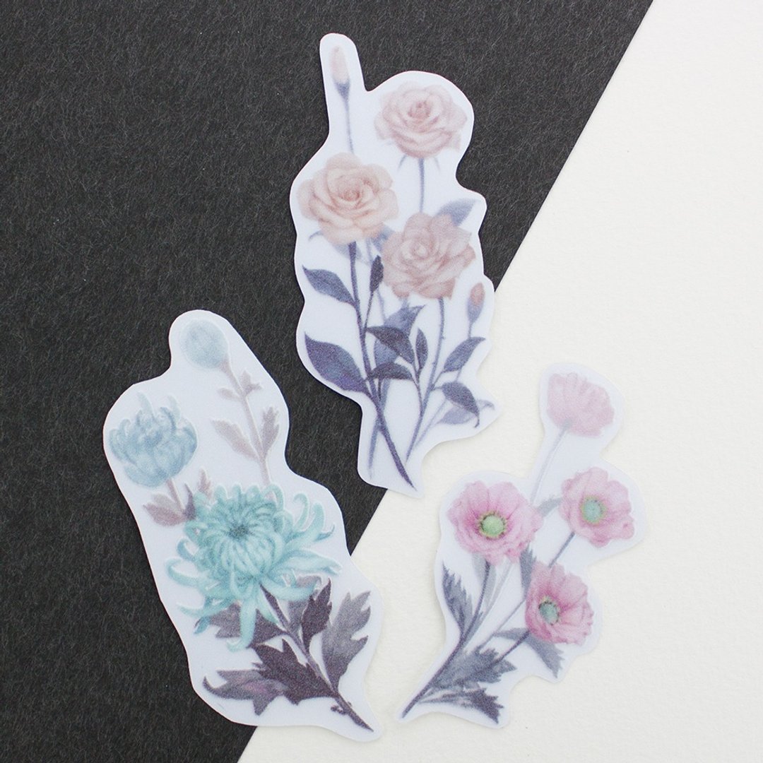 乐意 透明贴纸 - 涸花 - 防水、防刮、防晒 - 任选4张 - 贴纸 - 塑料 透明