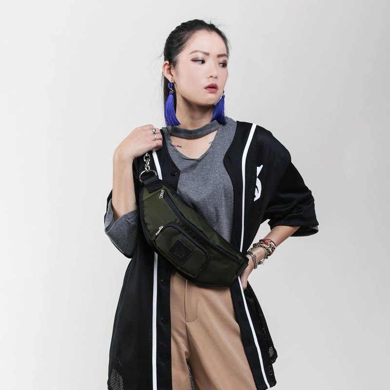【RITE】军袋系列 -复古腰包(小) - 军绿 - 侧背包/斜挎包 - 防水材质 绿色