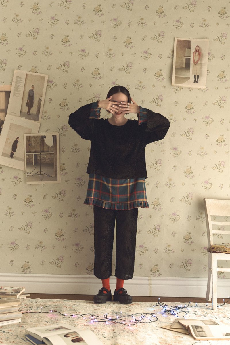 黑绒布透肤小花套装 - 其他 - 其他材质 黑色