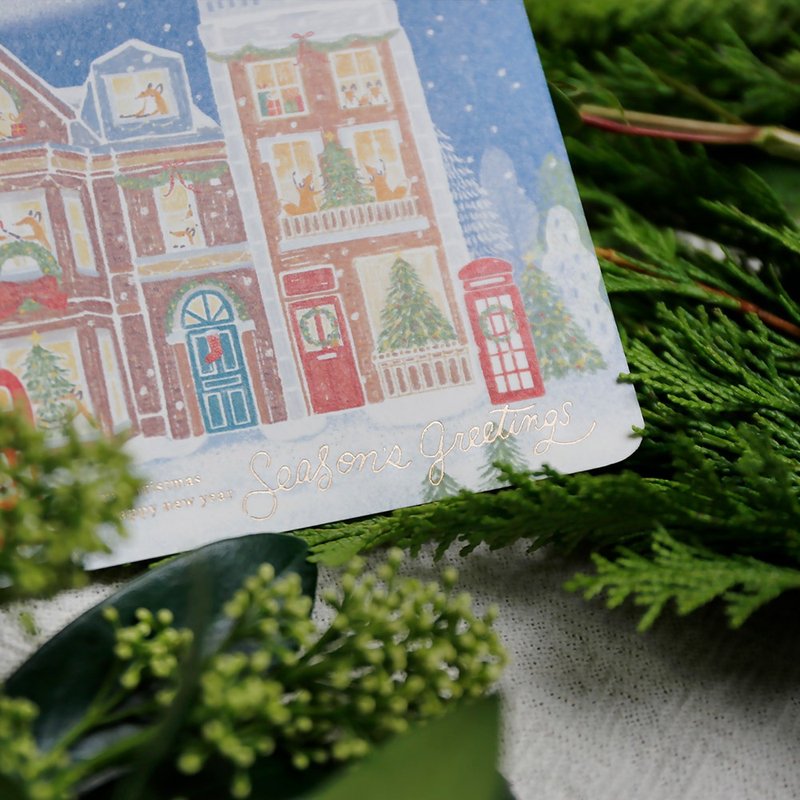 下雪的夜晚 | 烫金卡片信封组 - 卡片/明信片 - 纸 