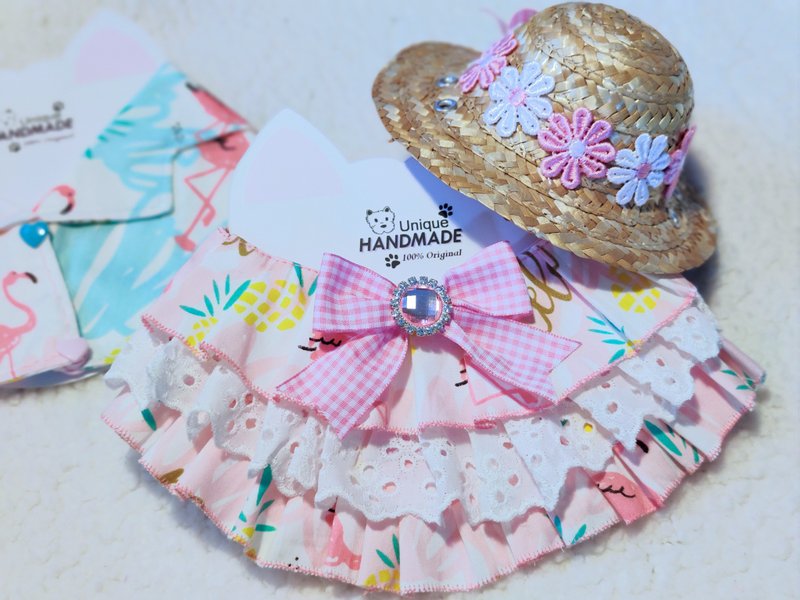 Summer Aloha 夏老威恤衫造型颈饰 宠物 猫犬 狗狗 颈项 collar - 衣/帽 - 棉．麻 红色