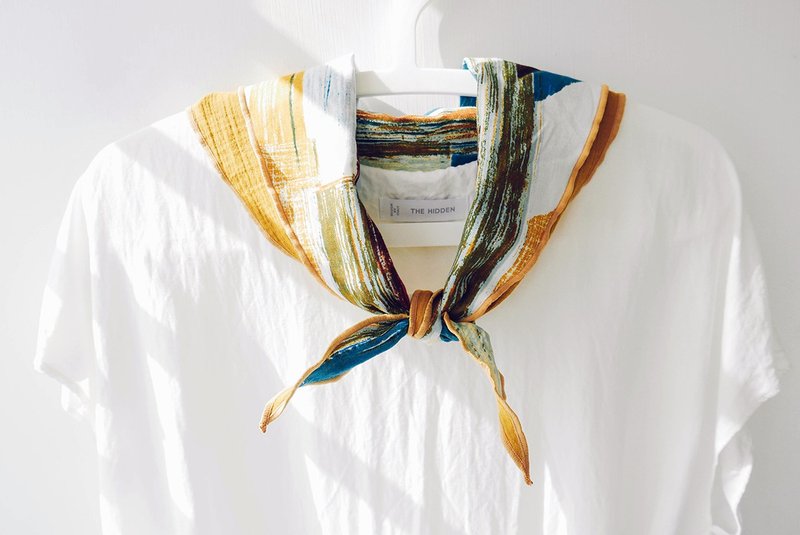 SCARF by rabbitdesignlife x KESHIKI 大人领巾 - 领结/领巾 - 棉．麻 橘色