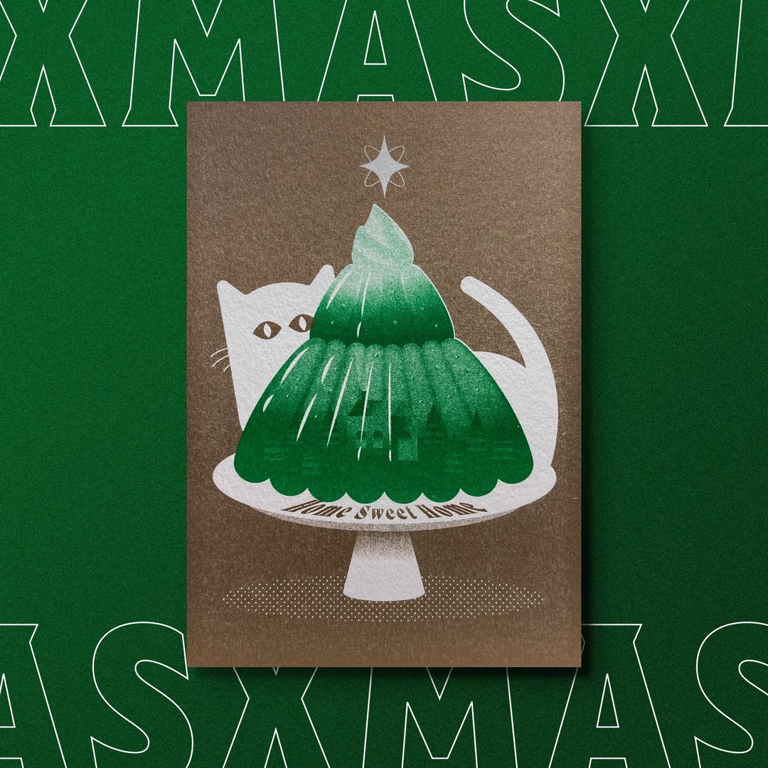 Home Sweet home 圣诞咭 Xmas card 圣诞礼物 - 卡片/明信片 - 纸 绿色