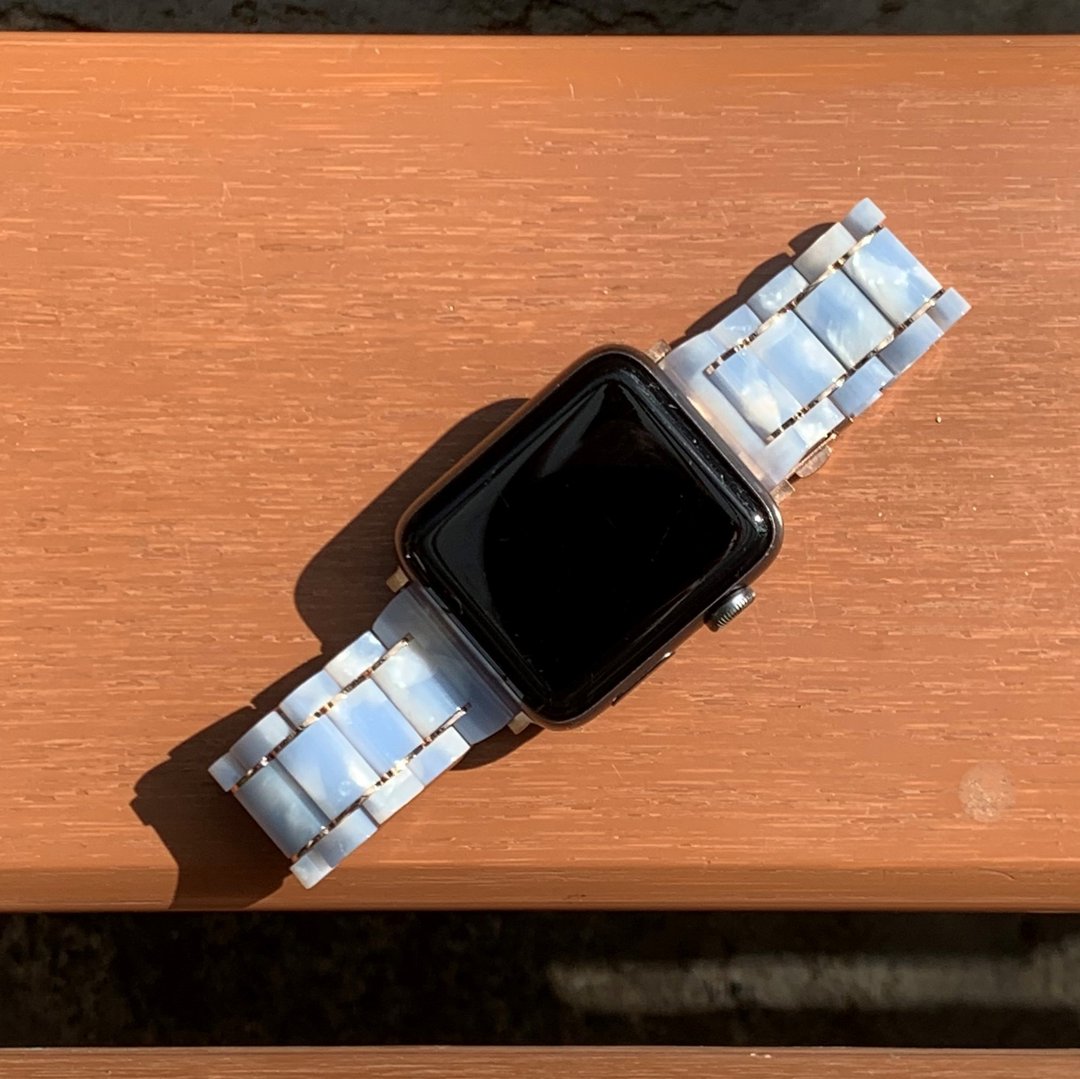 蓝天白云 - 晴空蓝色 - 眼镜胶表带 (Apple Watch适用) - 表带 - 环保材料 蓝色