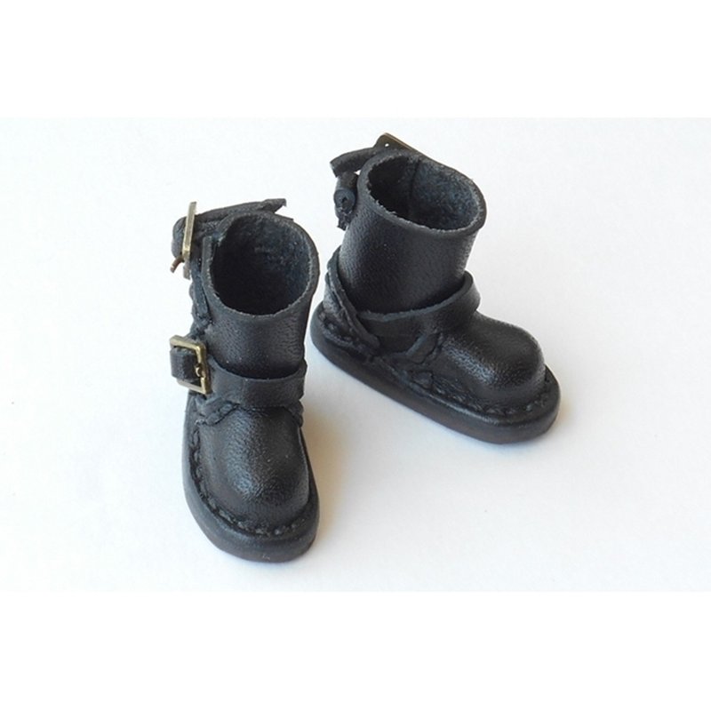 磁铁 迷你 谜之黑衣人的迷你工程师靴 - 冰箱贴/磁贴 - 真皮 黑色