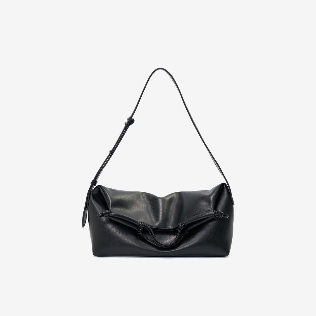 Kana Bag 玉米基纯素皮革 手提包 斜背包 黑色 - 手提包/手提袋 - 人造皮革 黑色