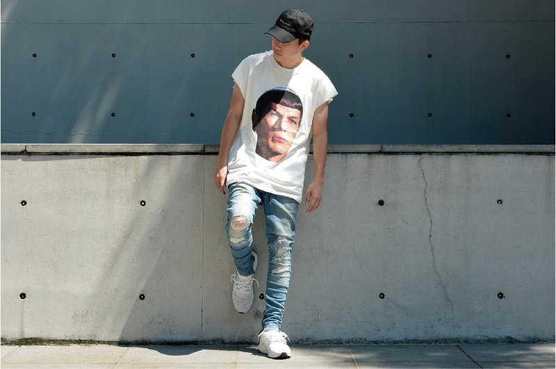 HWPD│史巴克图像-宽松无袖Tee 米白色 (可参考Kanye West/Yeezy/Justin Bieber) - 男装上衣/T 恤 - 棉．麻 白色