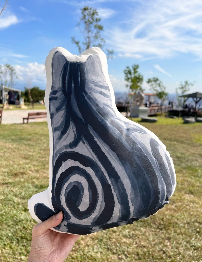 屁屁圆圆 35cm 造型抱枕 - 枕头/抱枕 - 棉．麻 白色