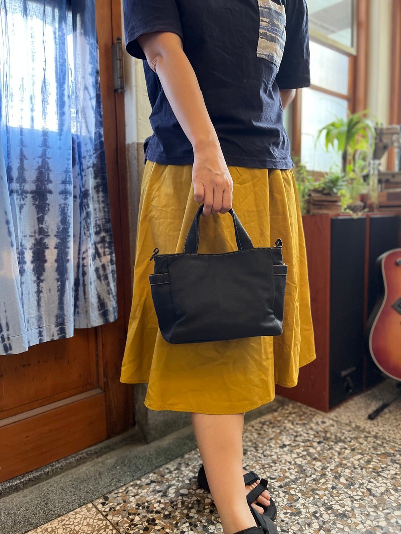 侧背包 小方包 手提袋 - 手提包/手提袋 - 棉．麻 黑色