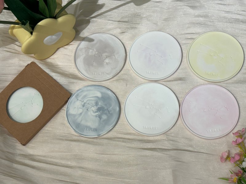 手作扩香石－金牛座杯垫.可定制化色系 - 香薰/精油/线香 - 其他材质 