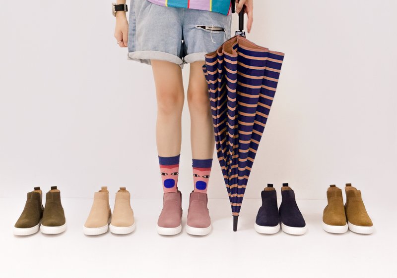 防水靴 3M机能型!真呼吸牛皮防水短靴  MIT-藕粉 - 雨鞋/雨靴 - 真皮 粉红色