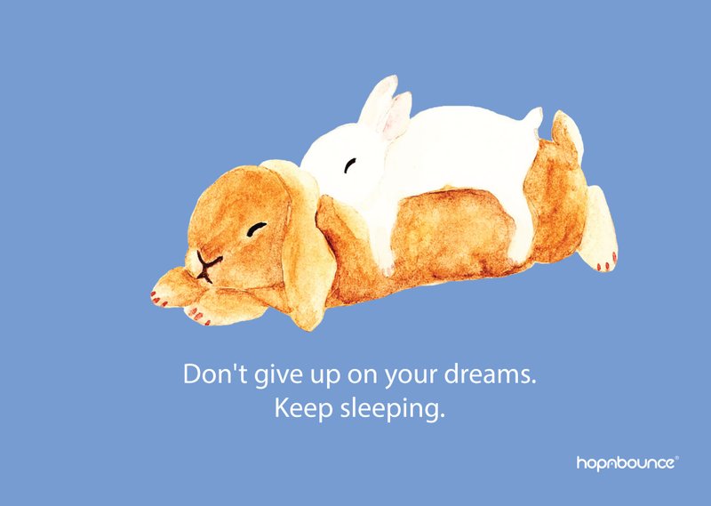 兔子 水彩 手绘 插画 复制画 海报 - 海报/装饰画/版画 - 纸 蓝色