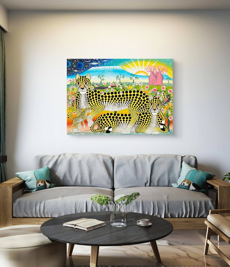 【V178-猎豹之家】坦桑尼亚手绘无框画,挂画 - 海报/装饰画/版画 - 其他材质 