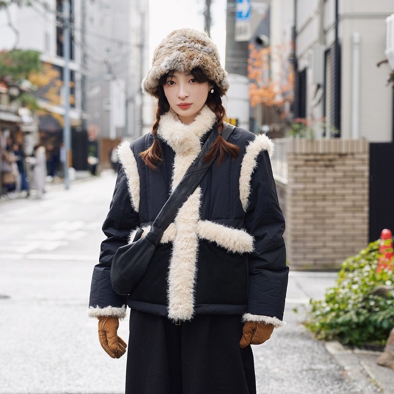 毛毛拼接羽绒服|外套|两色|冬款|Sora-1727 - 女装休闲/机能外套 - 羽绒 多色