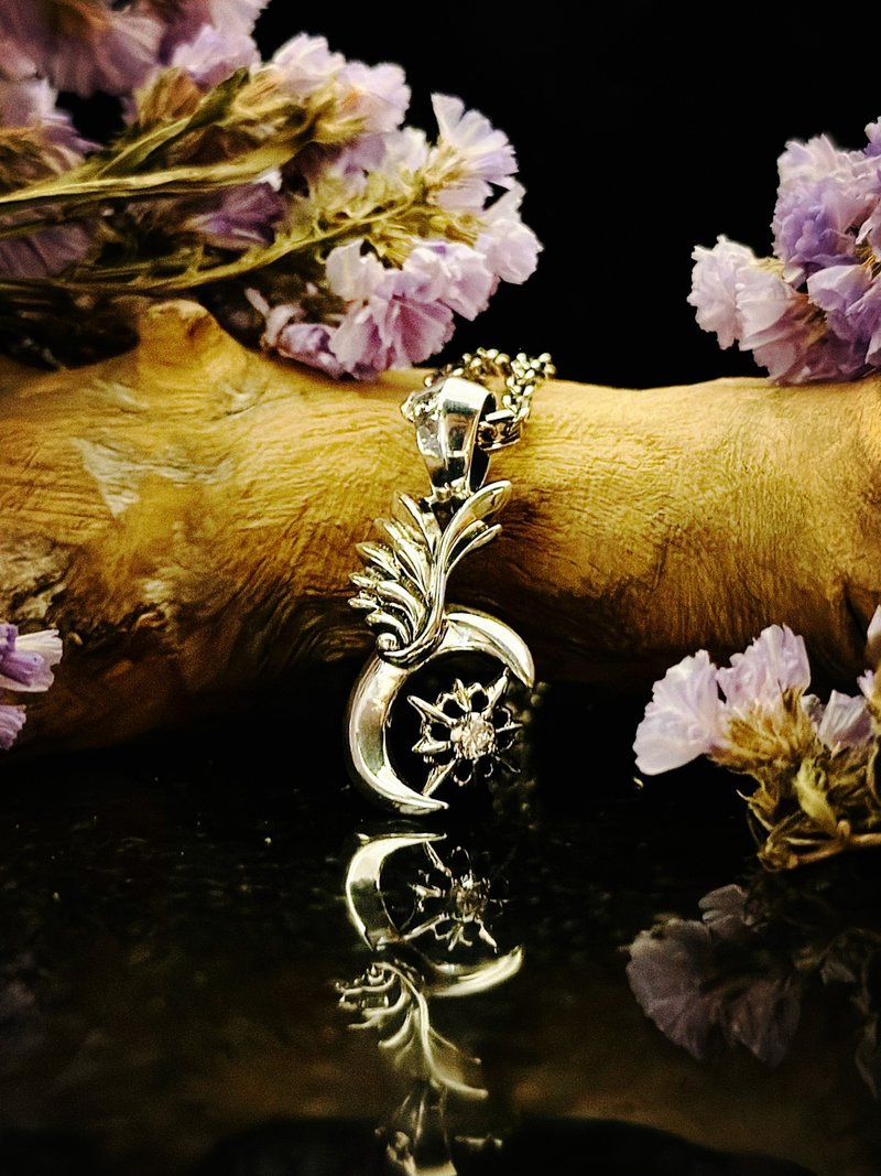 【新品】月光/坠饰/纯银/双面/单坠 - 项链 - 纯银 银色