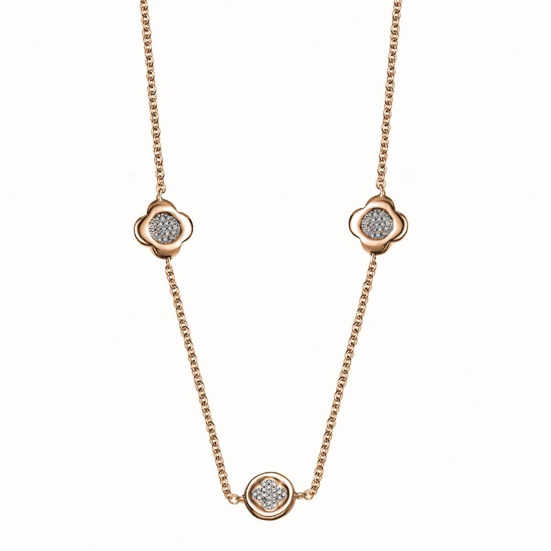 花洛细致白钻长项链 (共两色) - 项链 - 玫瑰金 金色