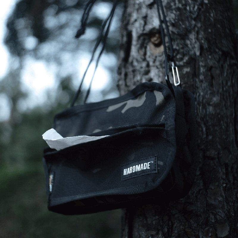 户外露营 多用途 车载 迷彩收纳包 面紙包 防水战术抽纸套 - 其他 - 其他材质 黑色