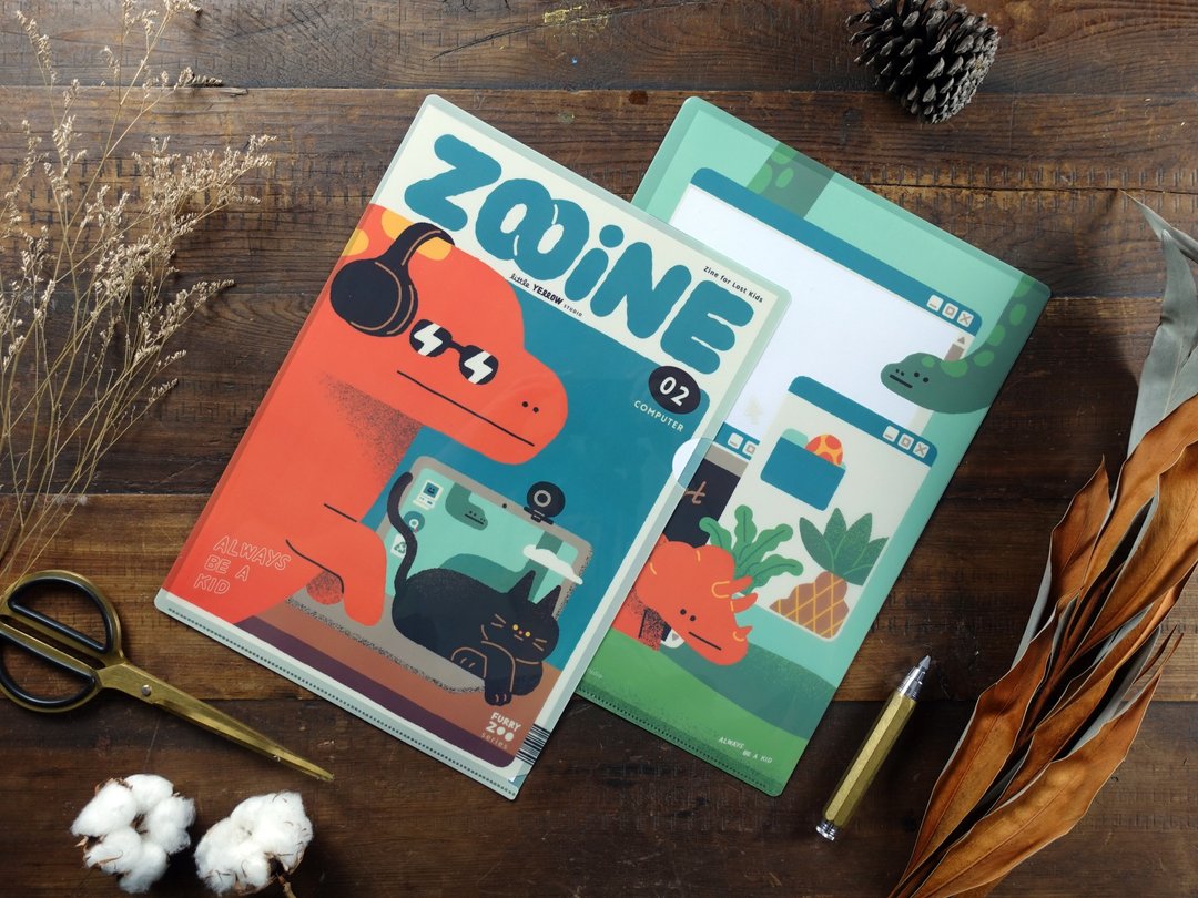 L型资料夹 ZOOINE 02 知识就是力量 - 恐龙电脑 - 文件夹/资料夹 - 塑料 蓝色