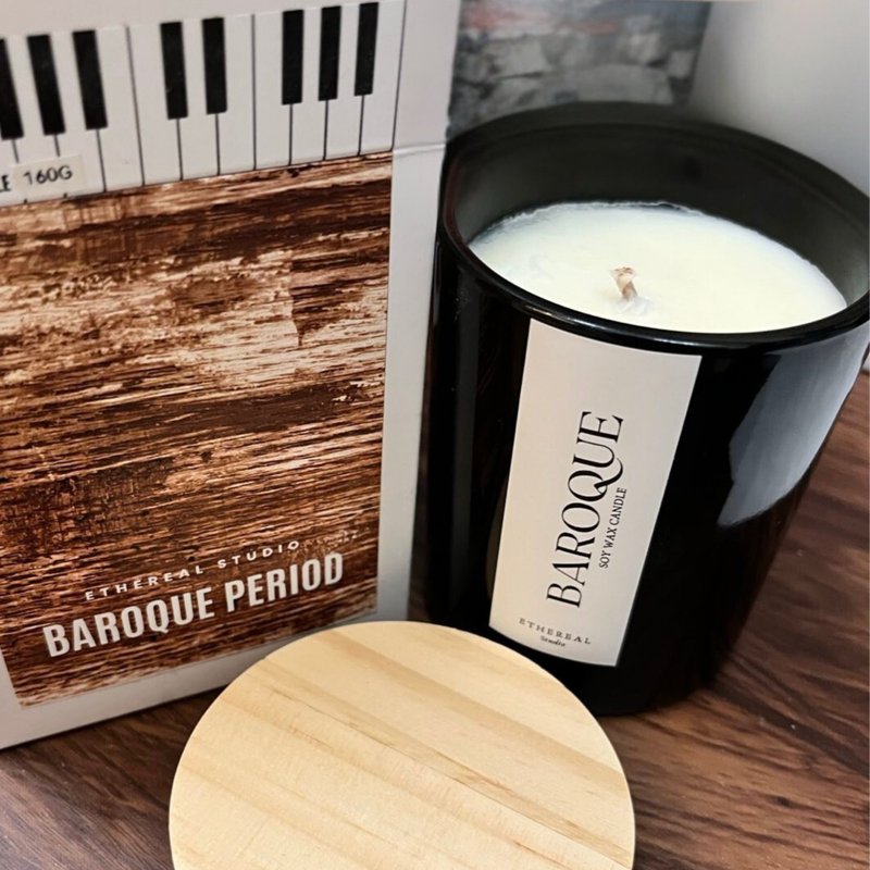 BAROQUE - Soy Wax Candle 160g - 蜡烛/烛台 - 蜡 黑色