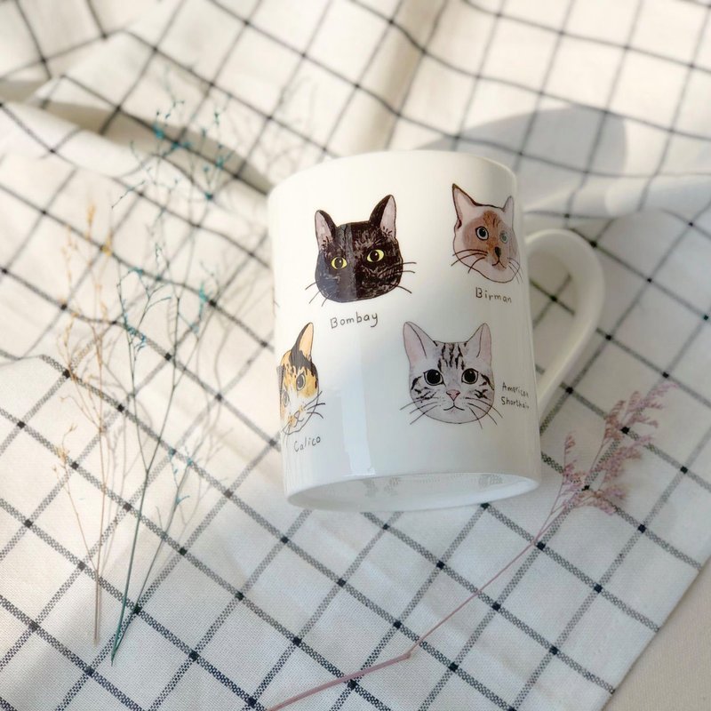 【插画款】猫咪百科 | 贝瓷杯_ 马克杯 - 其他 - 瓷 白色