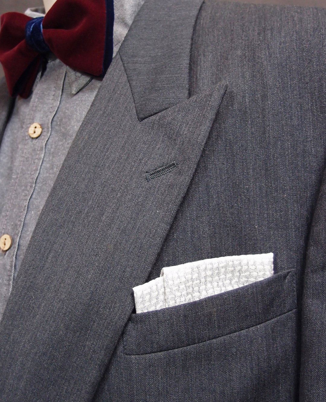 白银缇花口袋巾 pocket square 方便快速懒人用 - 领带/领带夹 - 棉 白色
