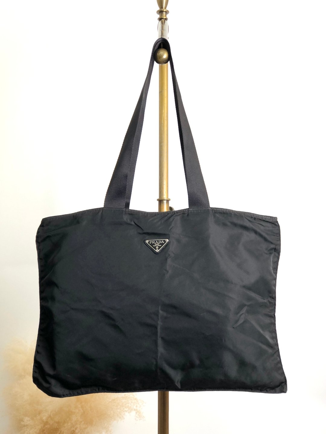 【日本直送 名牌中古包】PRADA 普拉达 手提包 黑色 三角标志 尼龙 托特包 vintage 古着 crng7f - 手提包/手提袋 - 尼龙 黑色
