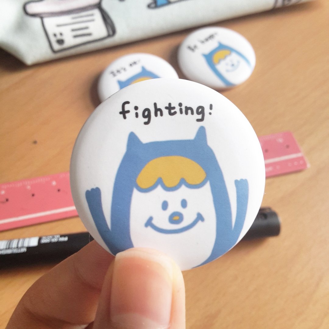 Ning's徽章/别针-Fighting(3.8cm) - 徽章/别针 - 其他材质 