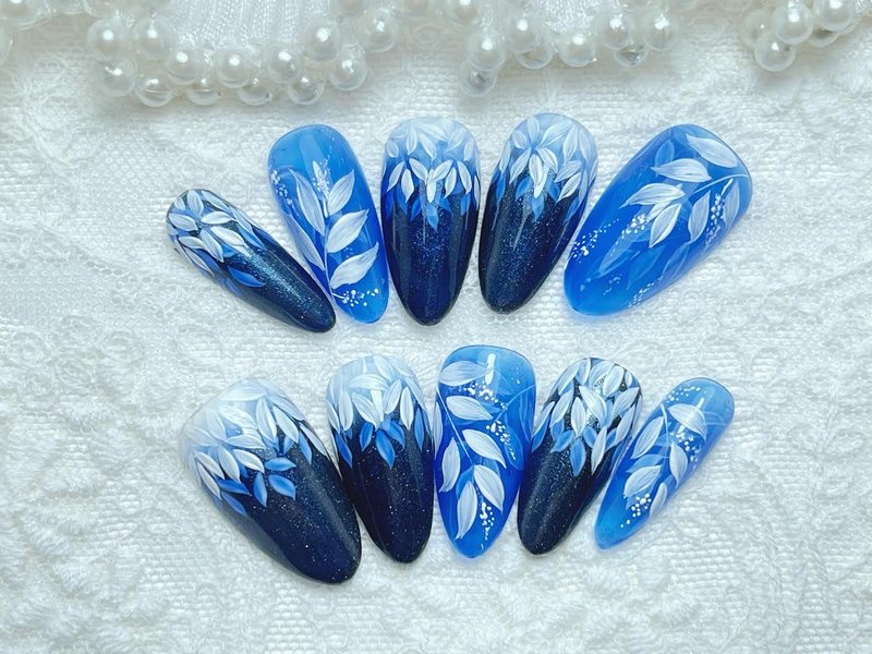 穿戴甲/穿衫甲/手工绘制/夏日晚风 - 指甲油/指甲贴 - 其他材质 