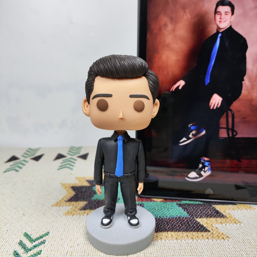 纯手工定制美国Funko Pop 自画肖像公仔娃娃男朋友老公生日礼物 - 玩偶/公仔 - 粘土 多色