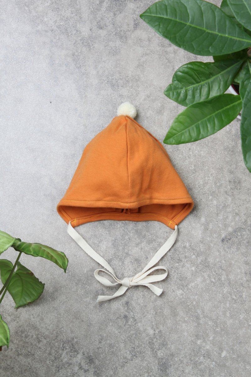 Bonbies 有机棉小白点芥辣黄帽子 - 围嘴/口水巾 - 棉．麻 橘色