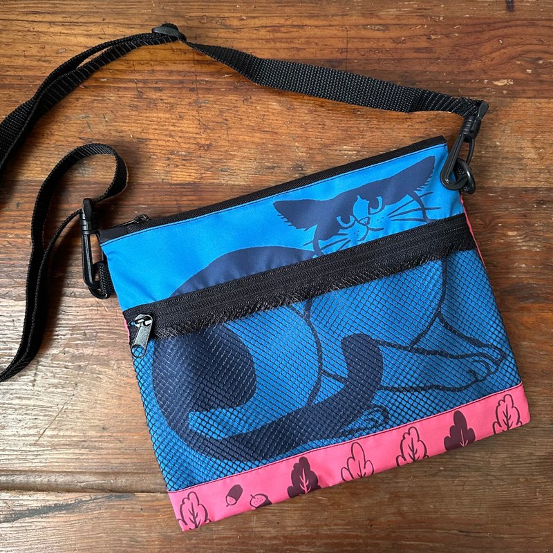 猫猫双面侧背包 奔驰猫 - 侧背包/斜挎包 - 其他人造纤维 多色