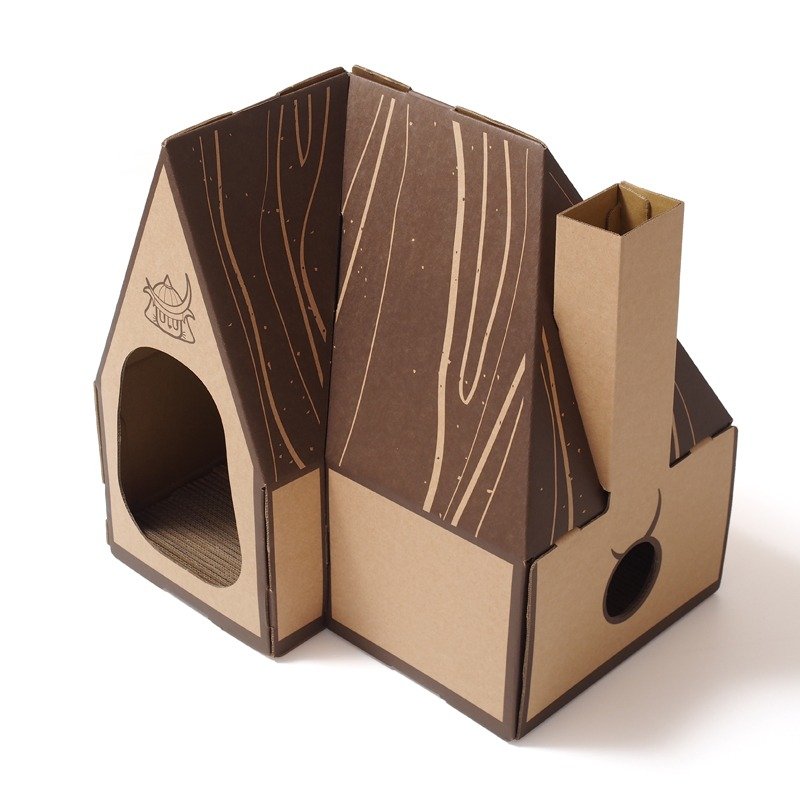 Samurai House 武士之屋纸制猫家具猫屋 - 抓板/跳台 - 纸 卡其色