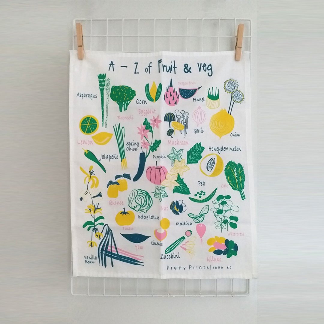 A-Z of Fruit & Veg 茶巾 - 摆饰 - 棉 