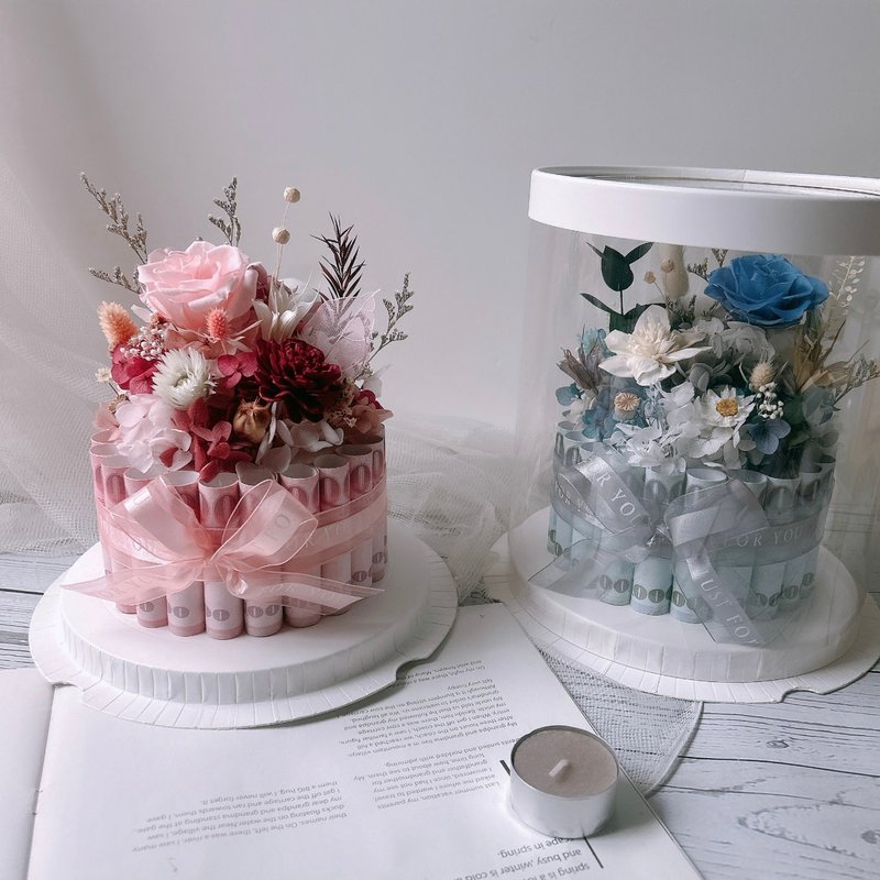 玫瑰永生花 钞票花盒 有钱花 - 干燥花/捧花 - 植物．花 