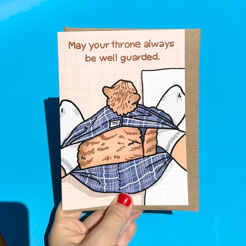 愿您的王座永远得到妥善保护厕所猫爸爸卡 - 卡片/明信片 - 纸 