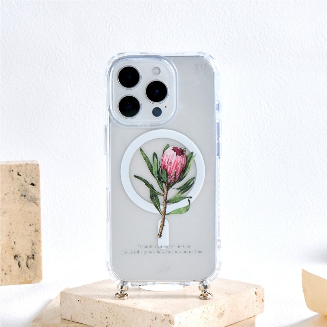 LINGSKETCHBOOK夹竹桃叶海神花冰川抗黄防摔MagSafe iPhone绳挂手 - 手机壳/手机套 - 塑料 多色